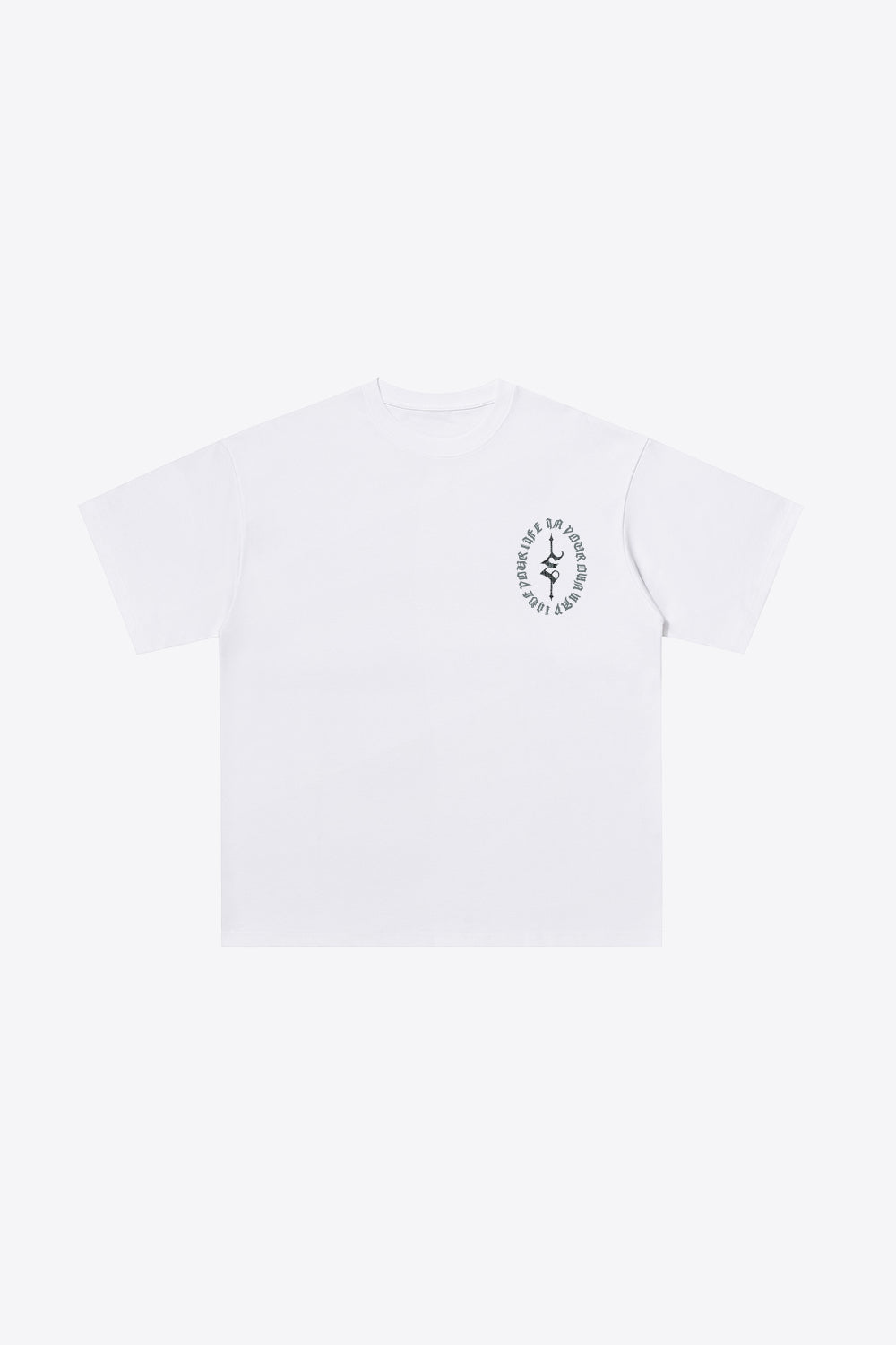 Graphic Round Neck Short Sleeve Cotton T-Shirt