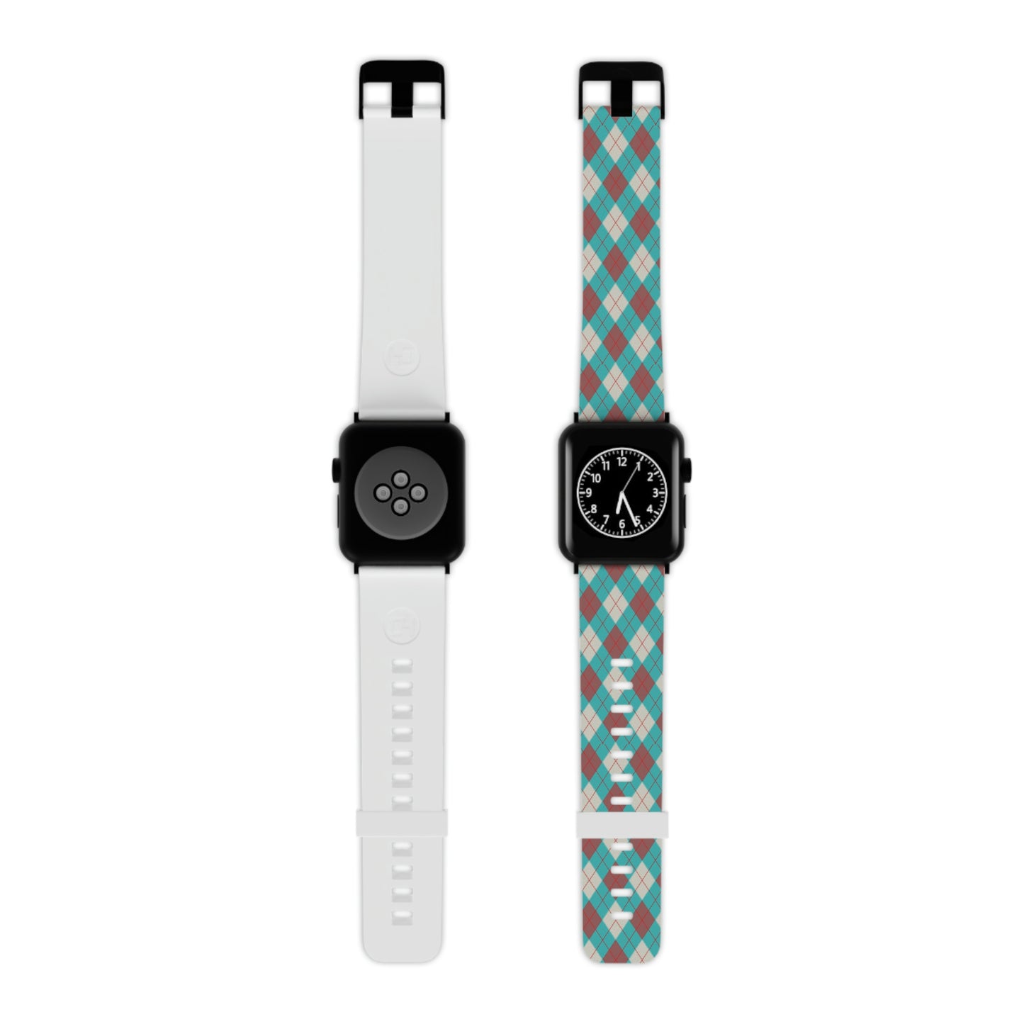 Red and Blue Argyle Thermo Elastomer Watch Band for Apple Watch