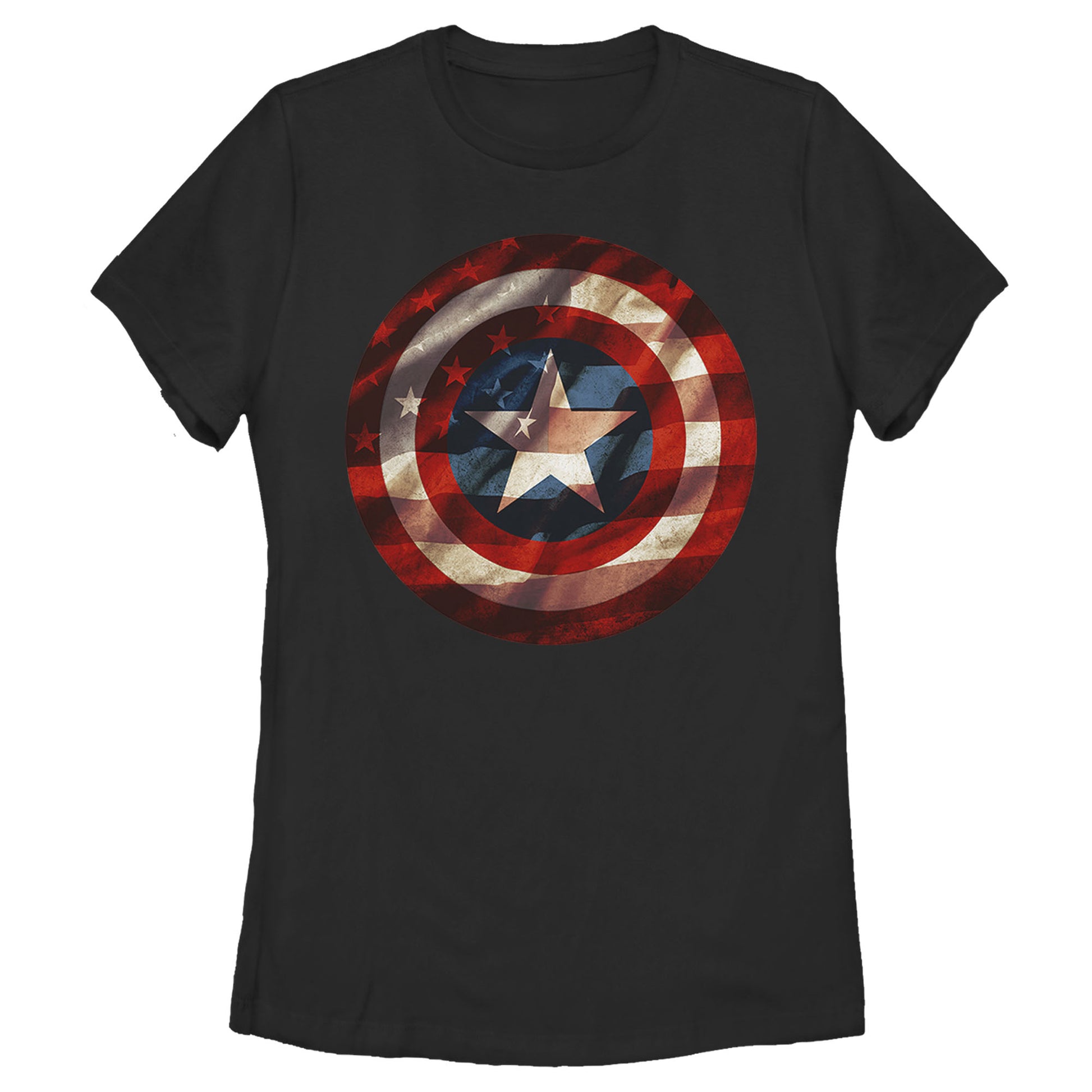 Women's Marvel Flag Shield T-Shirt