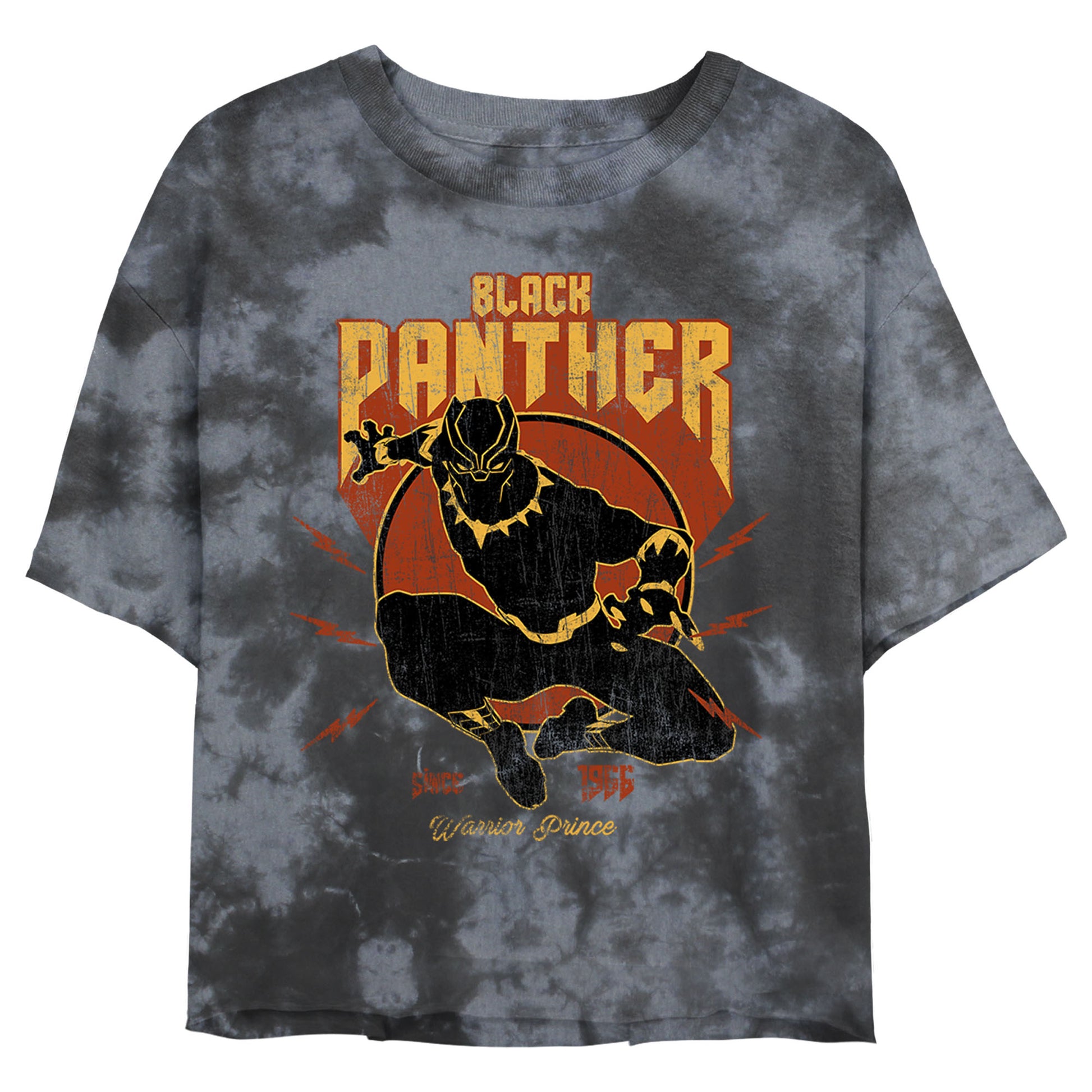 Junior's Marvel Lighting Panther Bombard Tie-Dye T-Shirt