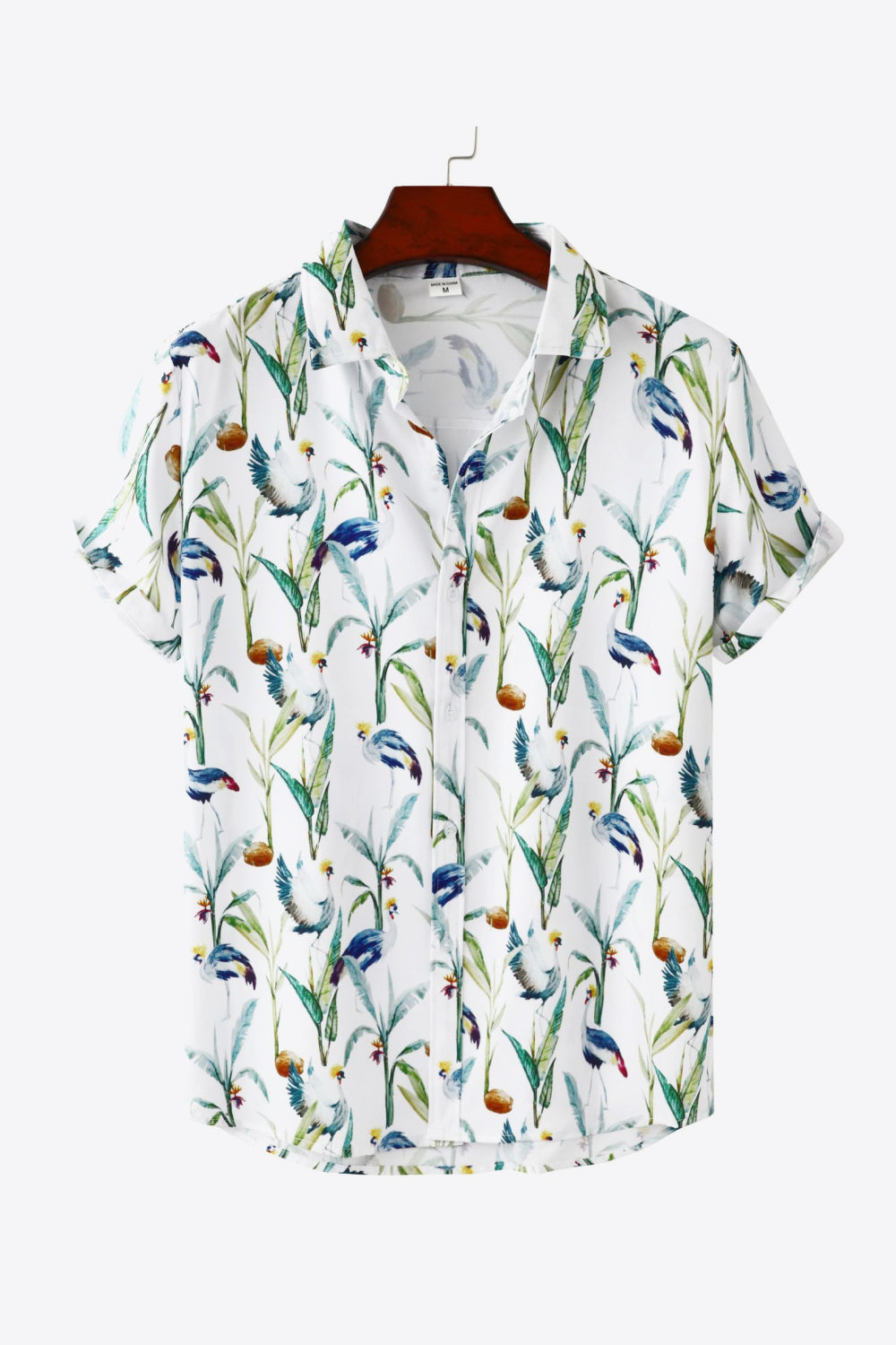 Printed Curved Hem Short Sleeve Shirt