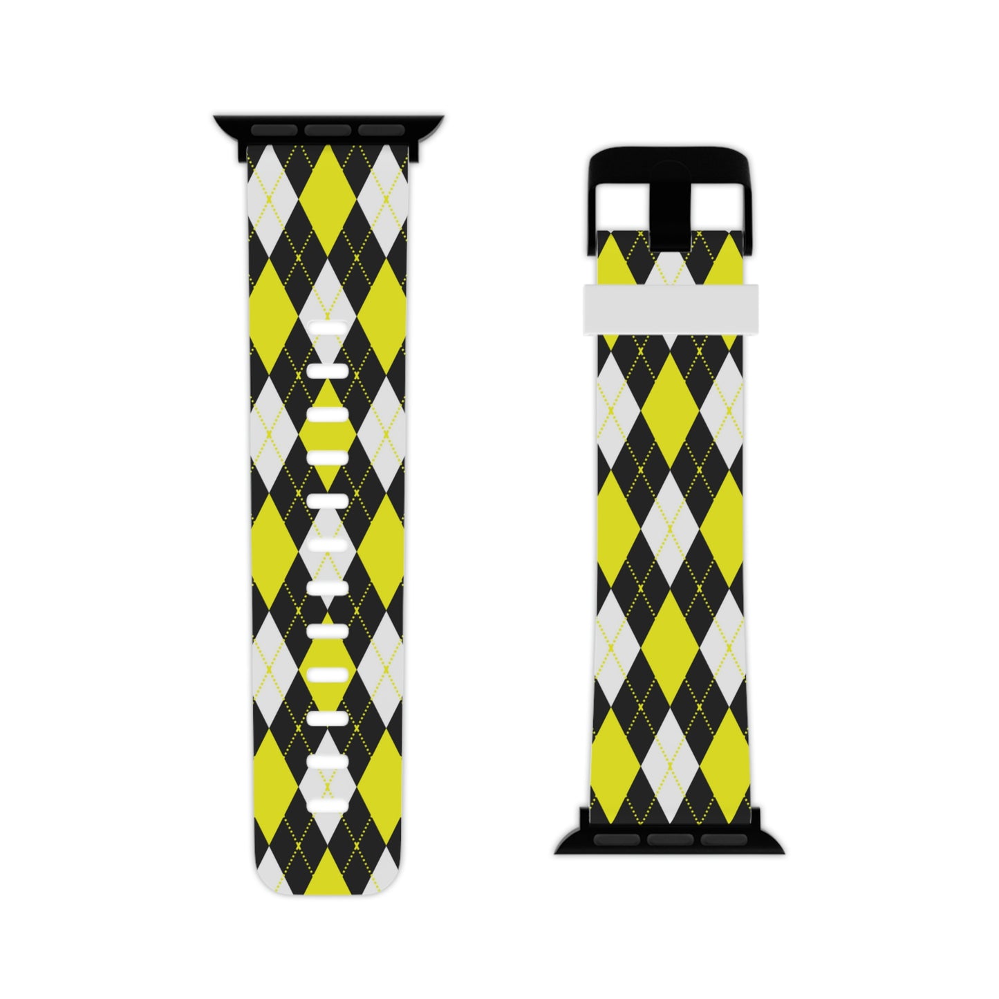 Black and Yellow Thermo Elastomer Watch Band for Apple Watch