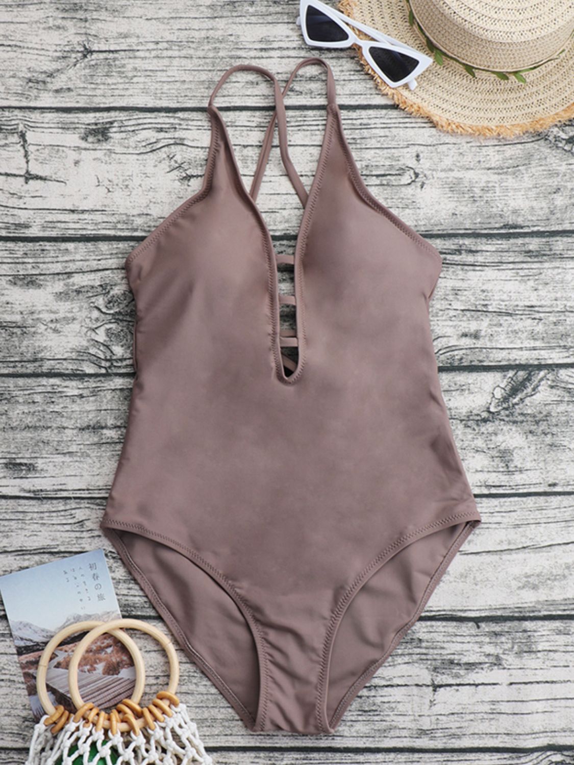 Tied Low Back One-Piece Swimsuit