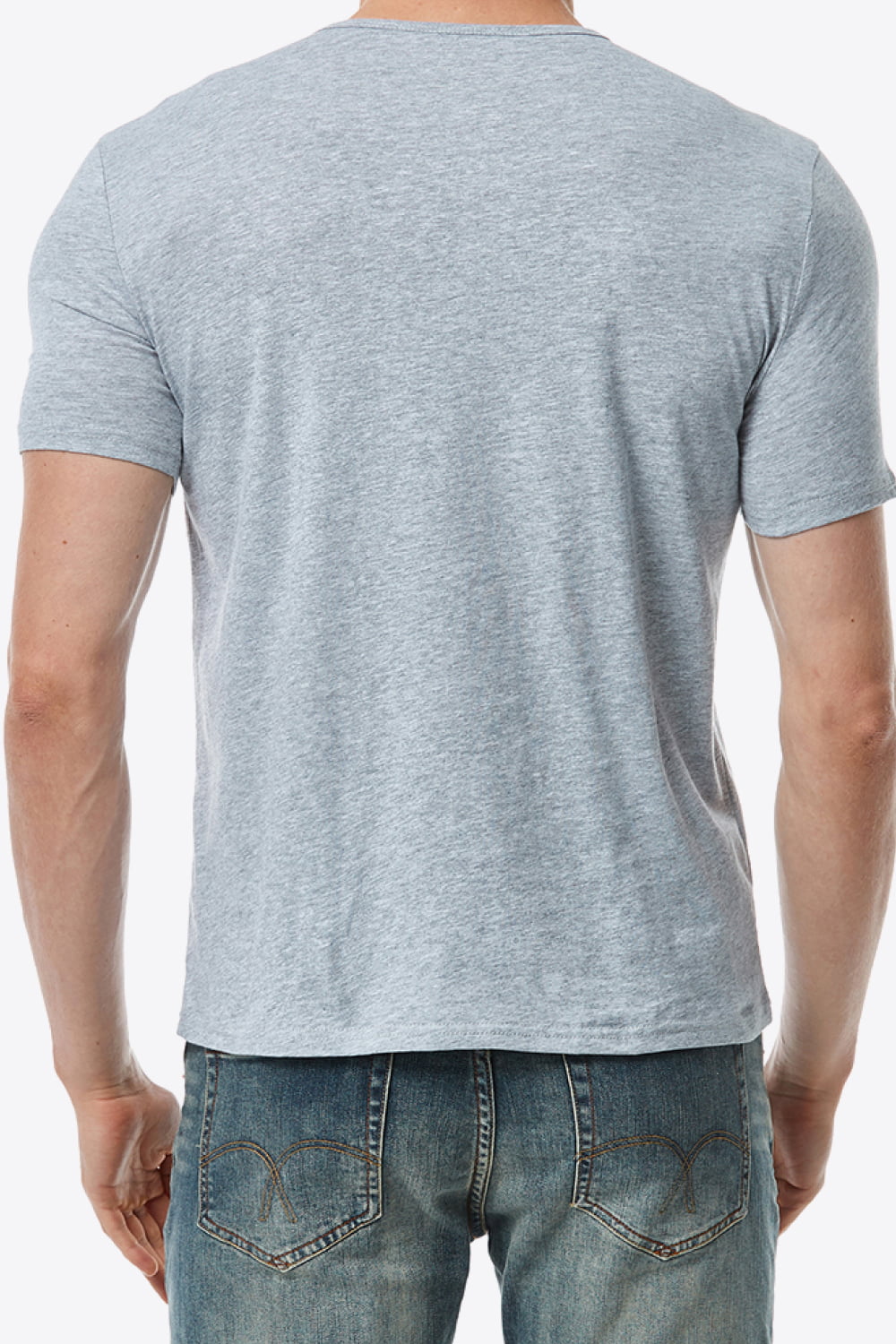 Notched Neck Short Sleeve Tee