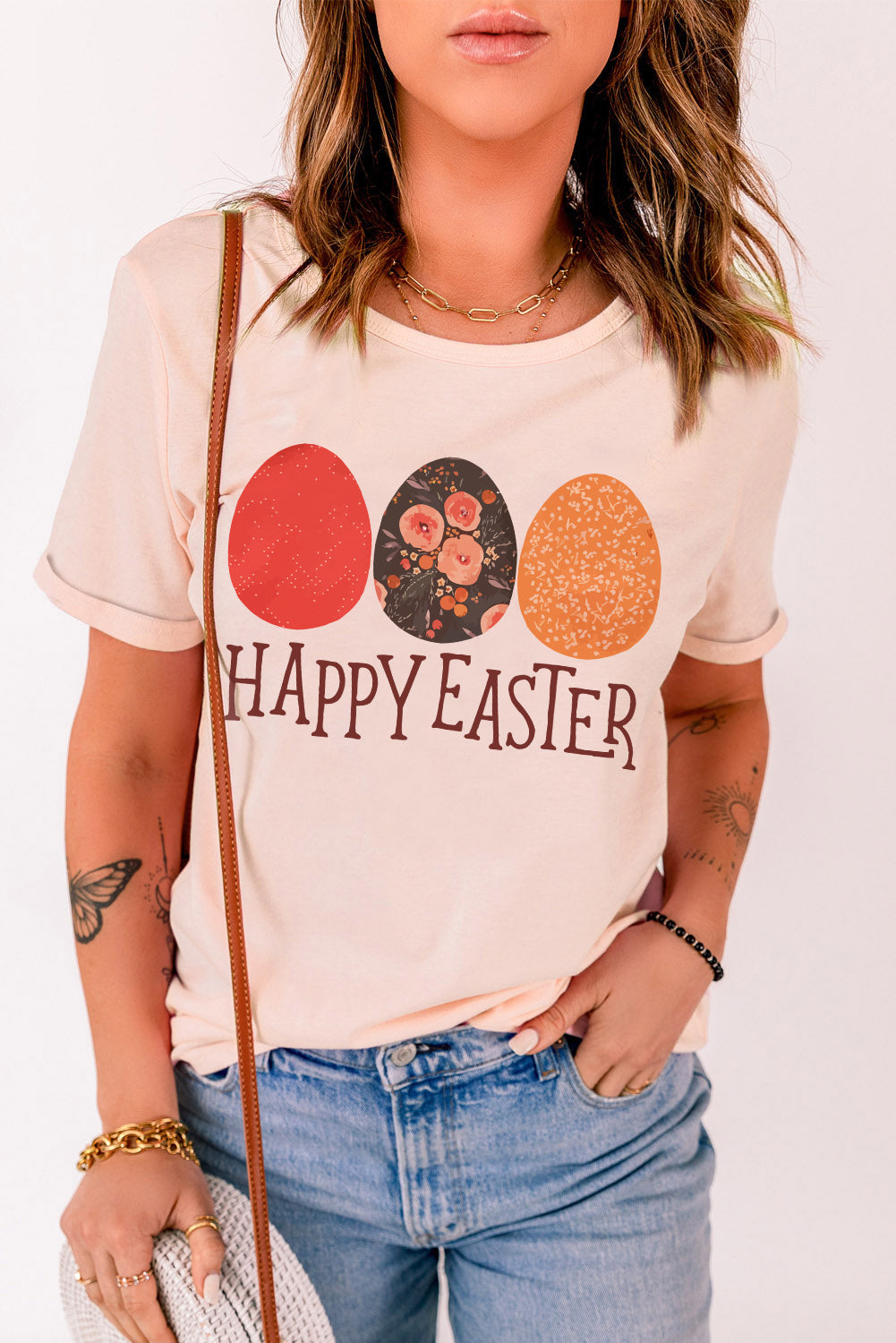 HAPPY EASTER Graphic Cuffed Tee