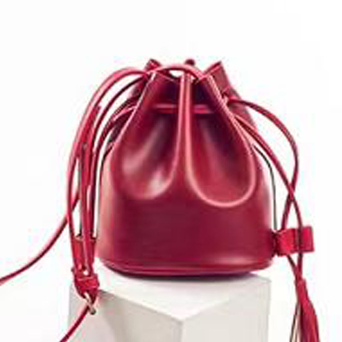 PU Leather Bucket Bag with Tassel