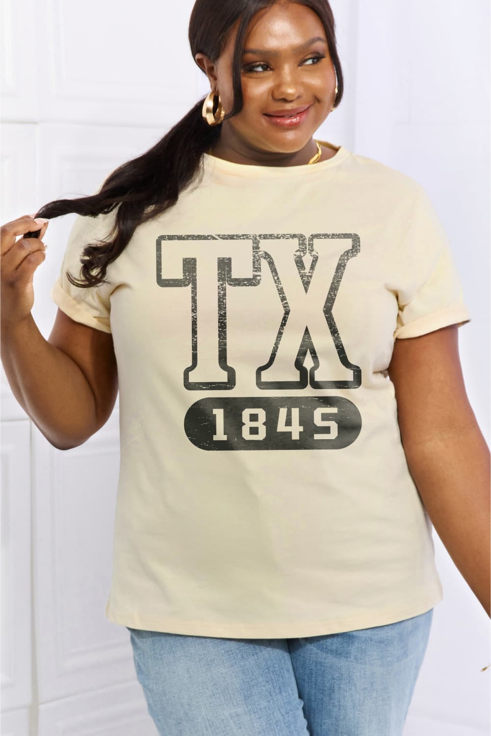 Simply Love Full Size TX 1845 Graphic Cotton Tee