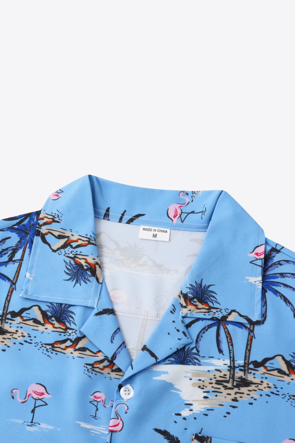 Tropical Print Collared Pocket Shirt