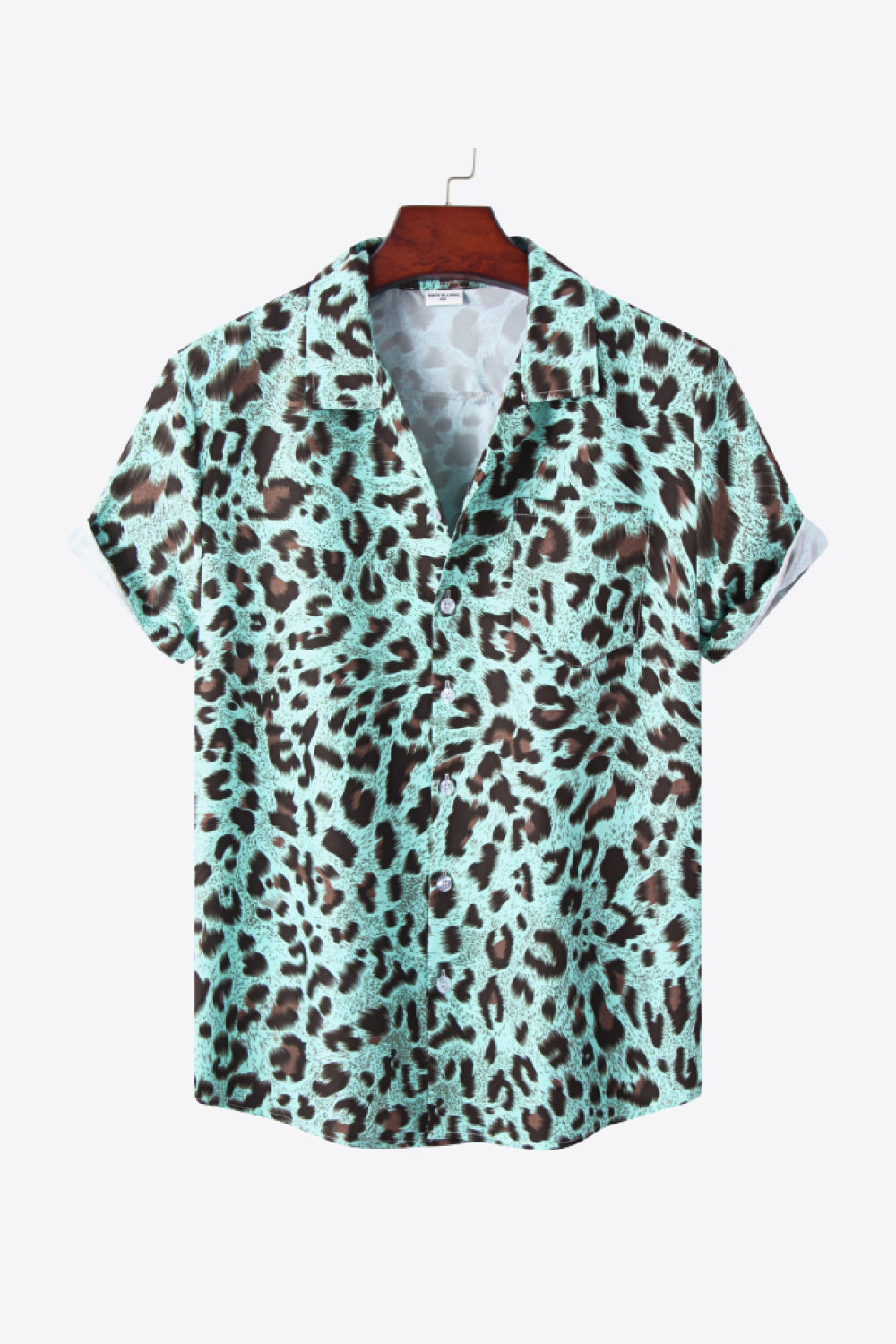 Full Size Leopard Button Down Collared Shirt