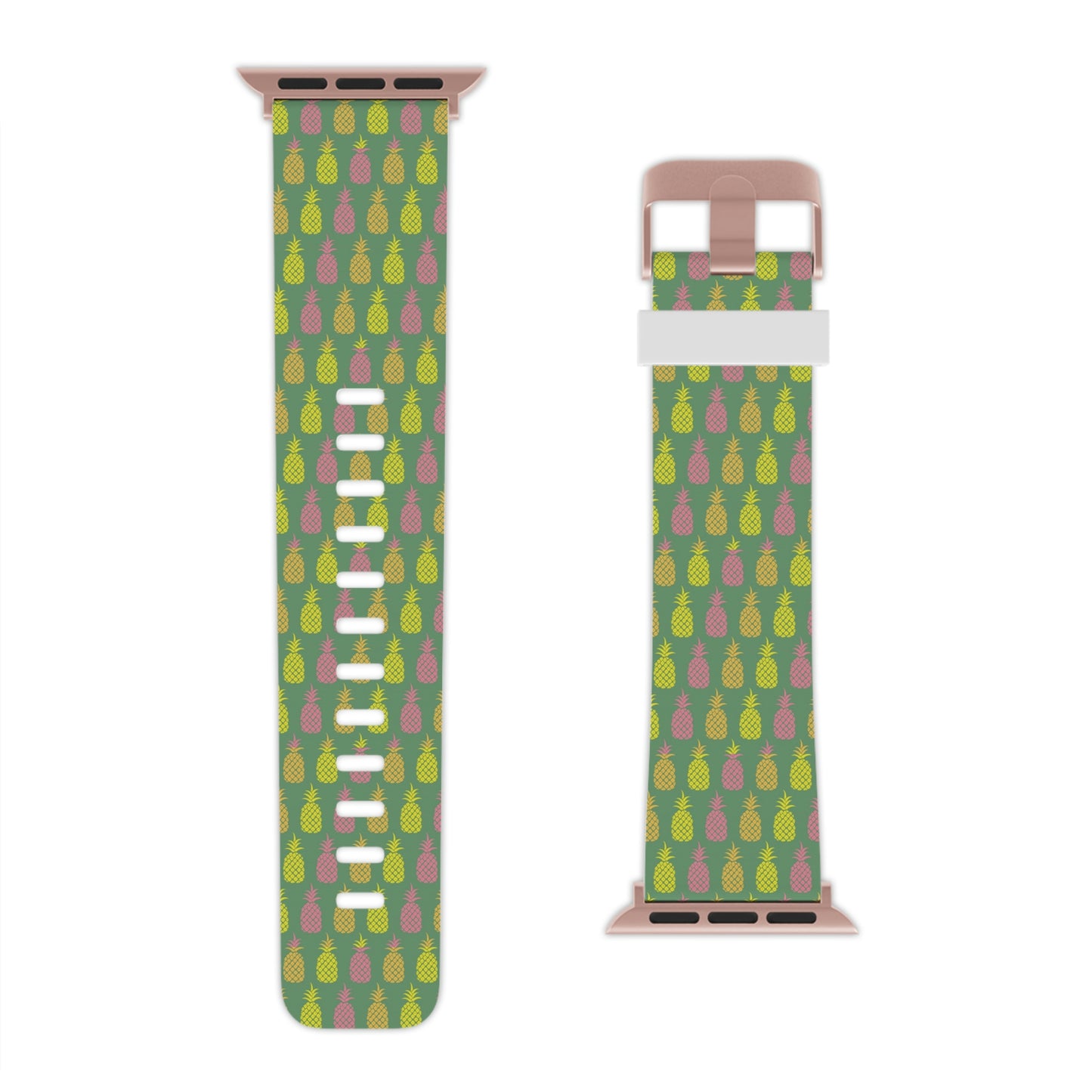 Green Pineapple Pattern Thermo Elastomer Watch Band for Apple Watch