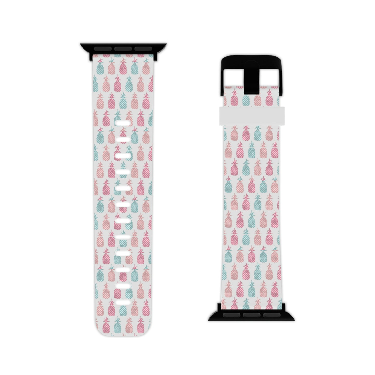 White Pineapple Pattern Thermo Elastomer Watch Band for Apple Watch