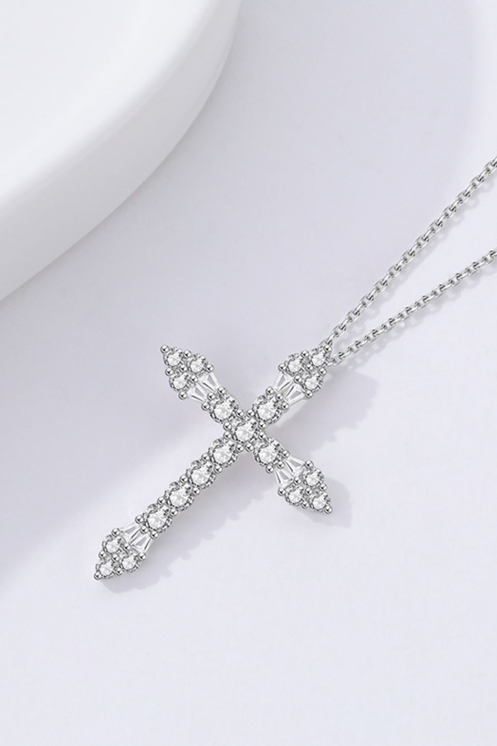 Zircon Cross Pendant Necklace