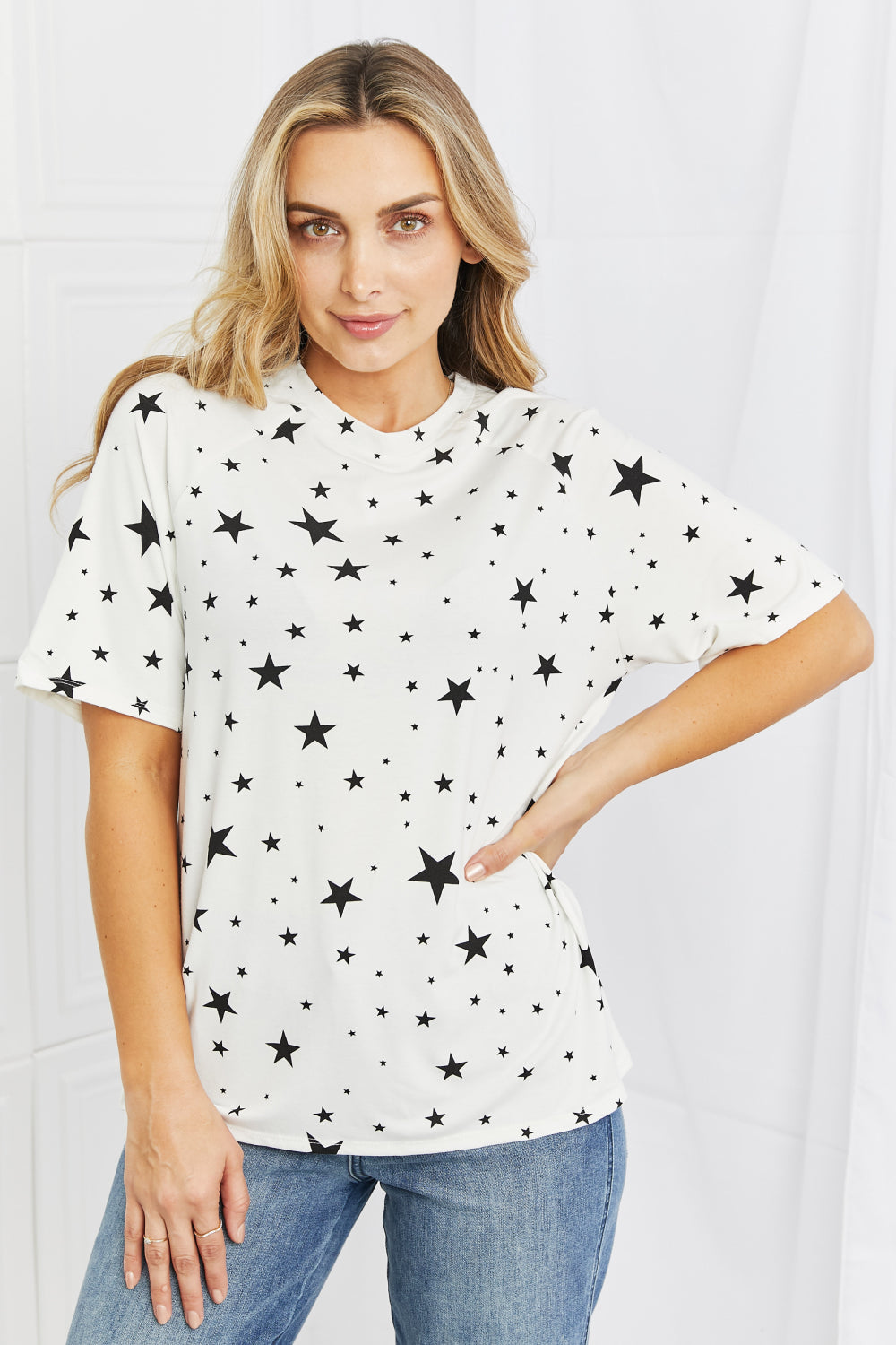 Zenana You're A Star Full Size Patterned T-Shirt