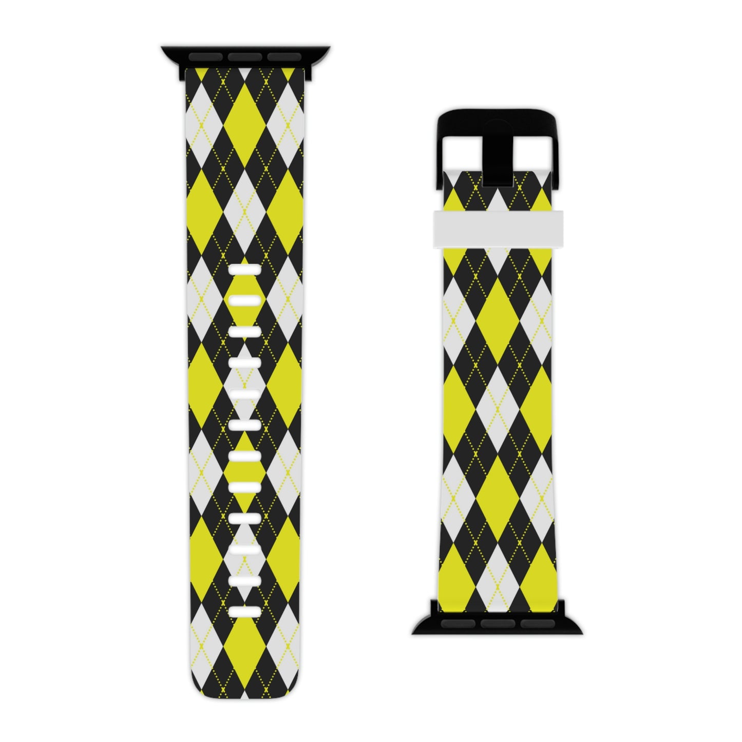 Black and Yellow Thermo Elastomer Watch Band for Apple Watch