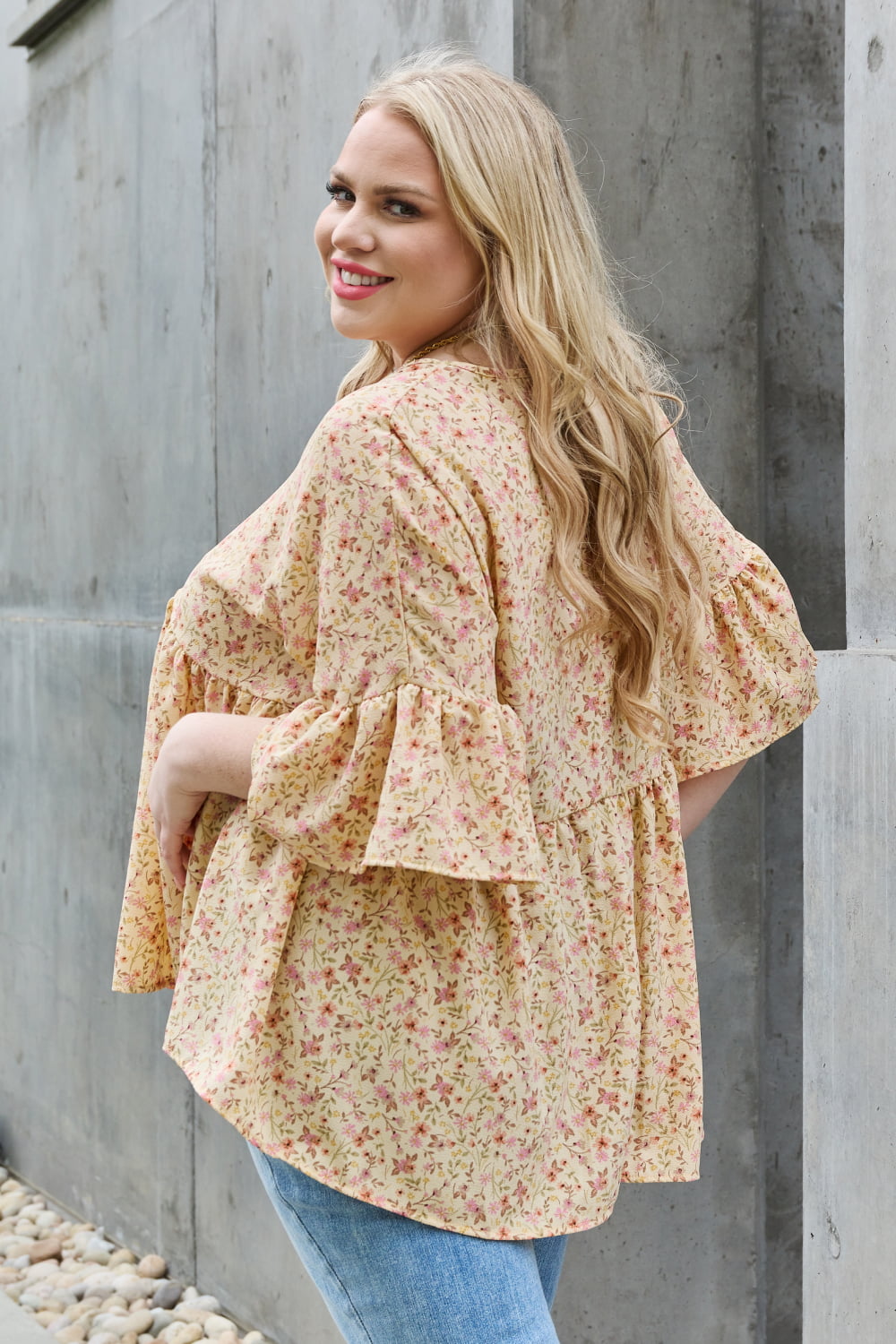 Celeste Bring Me Flowers Full Size Floral Tunic Top