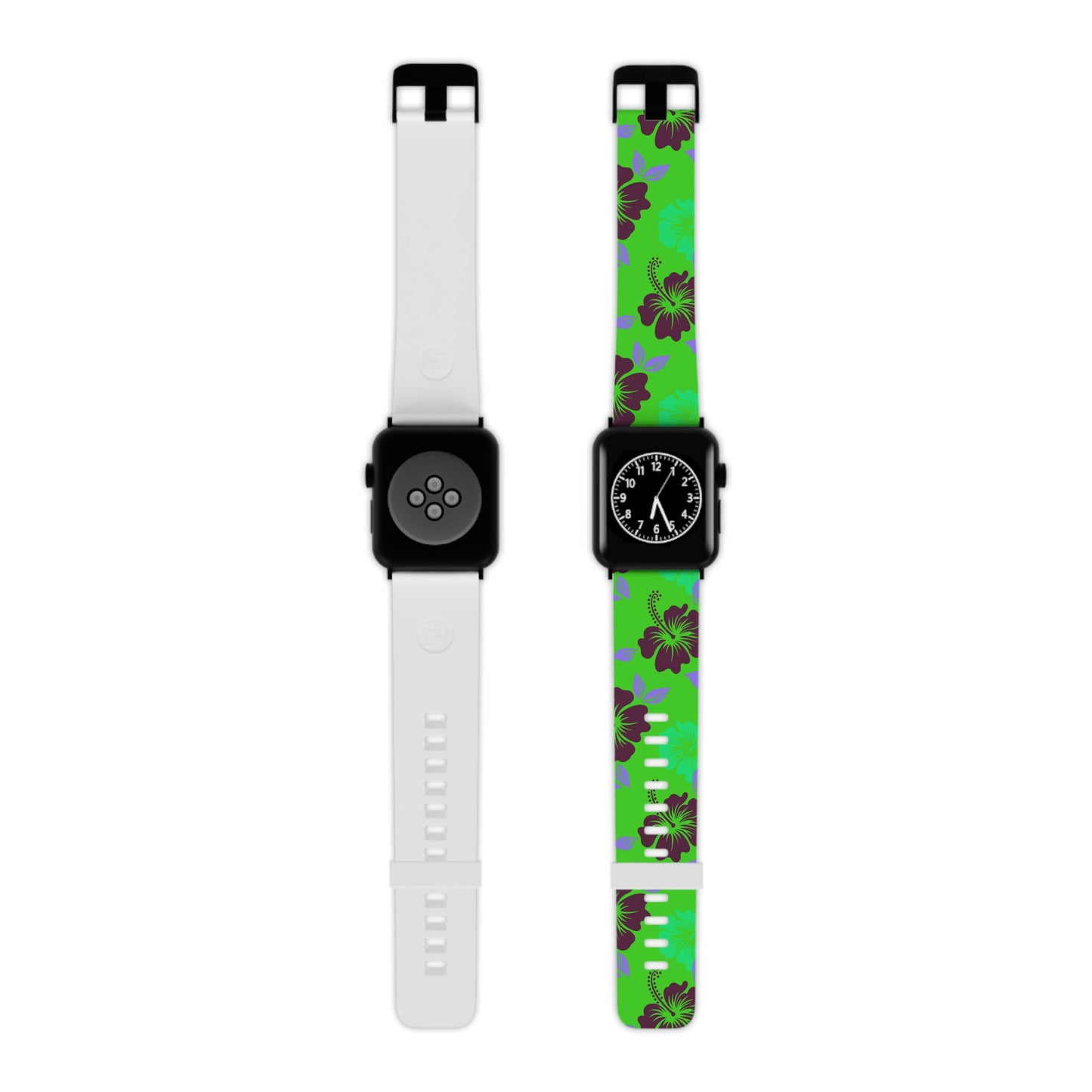 Neon Green Tropical Pattern Thermo Elastomer Watch Band for Apple Watch