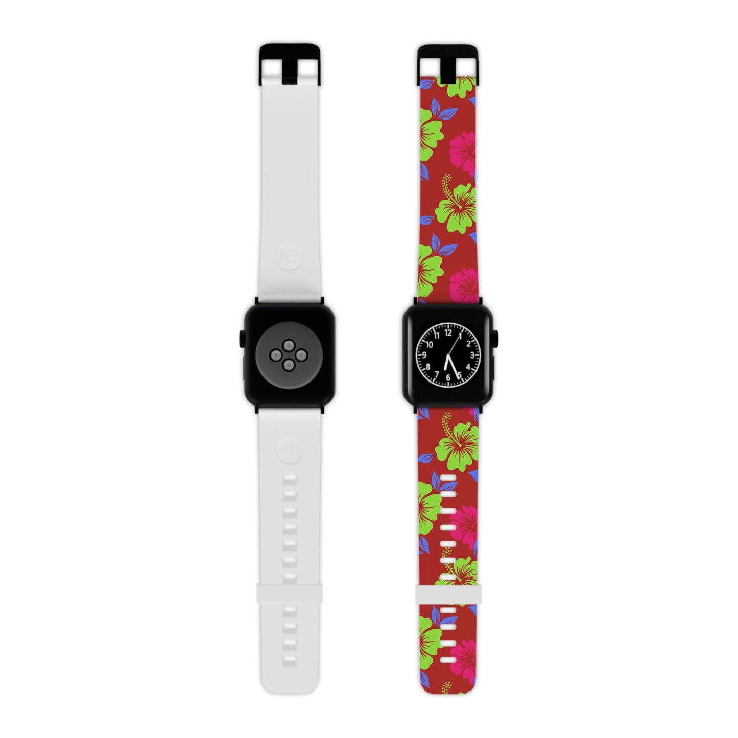 Red Tropical Pattern  Thermo Elastomer Watch Band for Apple Watch