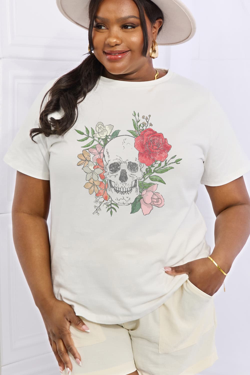 Simply Love Full Size Skull Graphic Cotton Tee