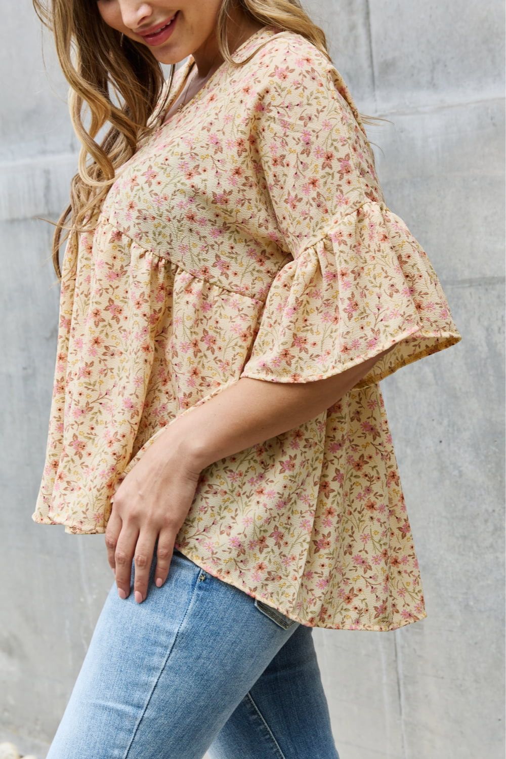 Celeste Bring Me Flowers Full Size Floral Tunic Top