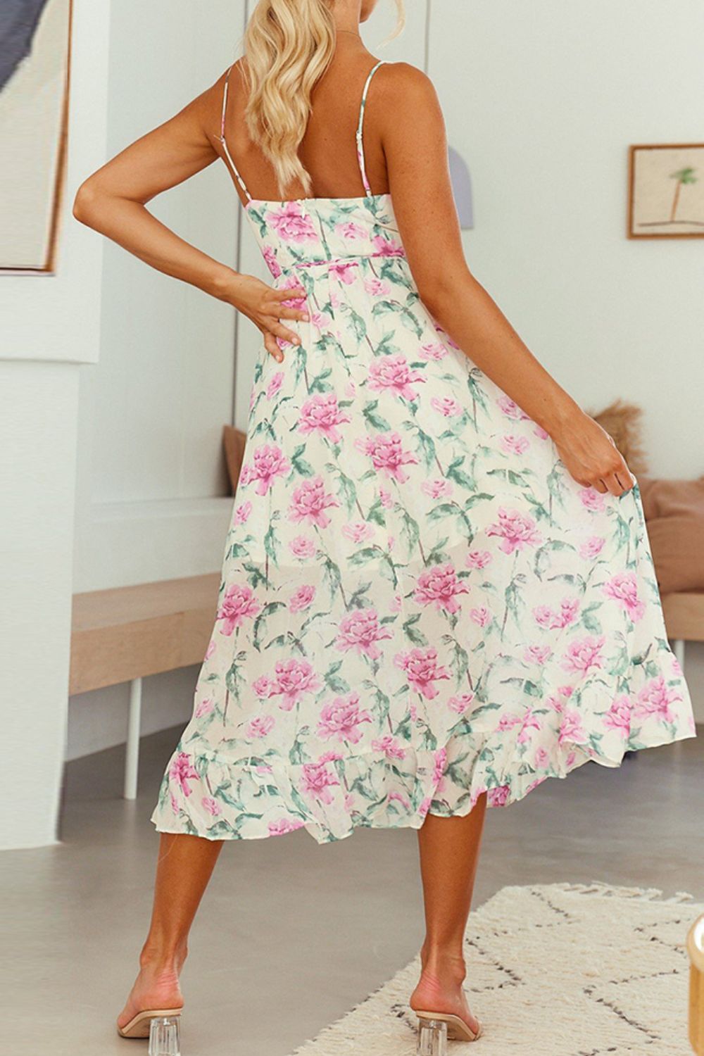 Floral Spaghetti Strap Midi Dress