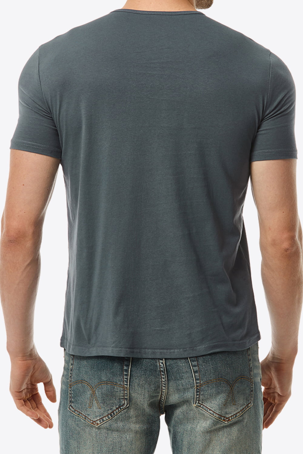 Notched Neck Short Sleeve Tee