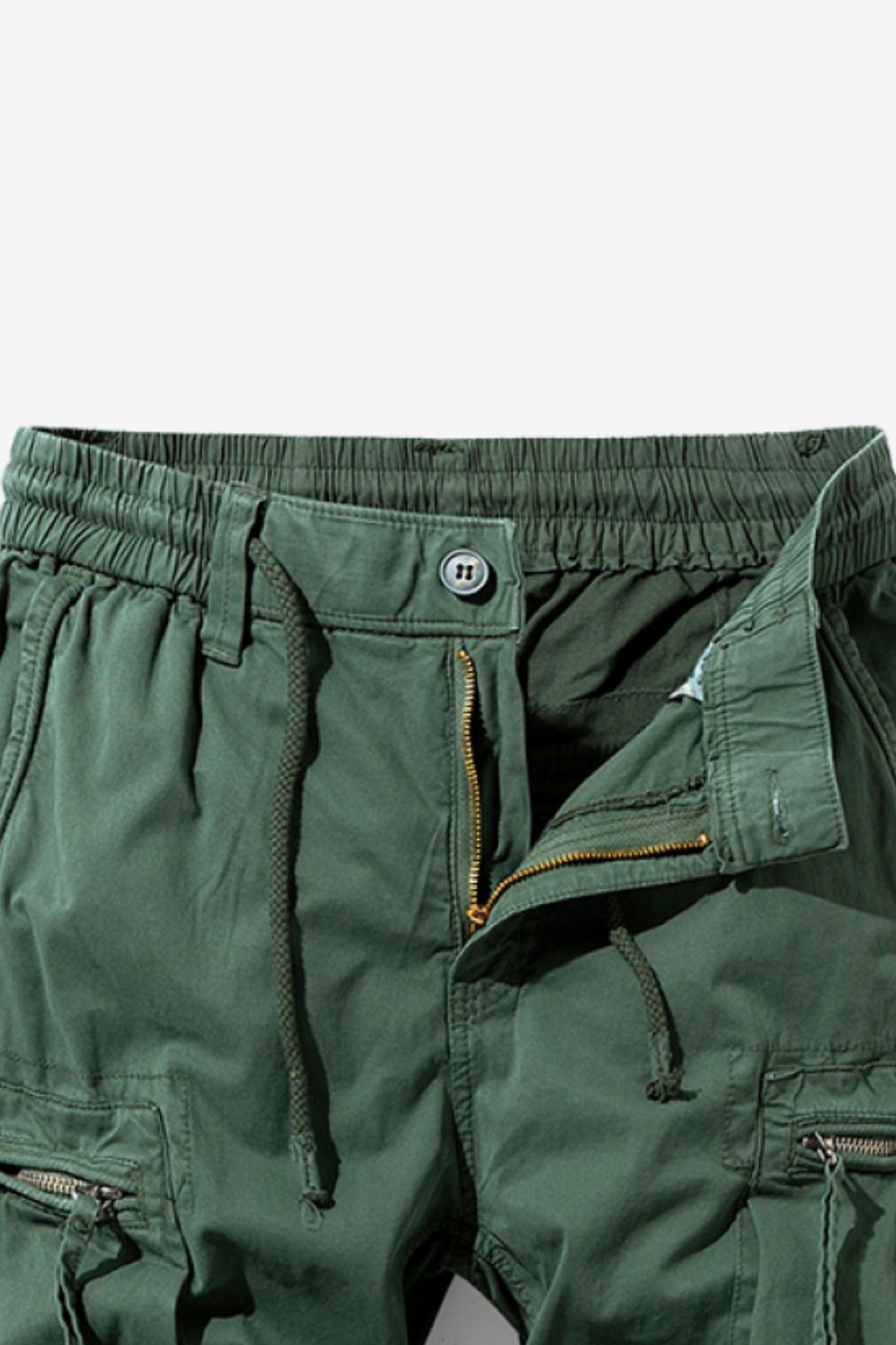 Graphic Drawstring Waist Cargo Shorts