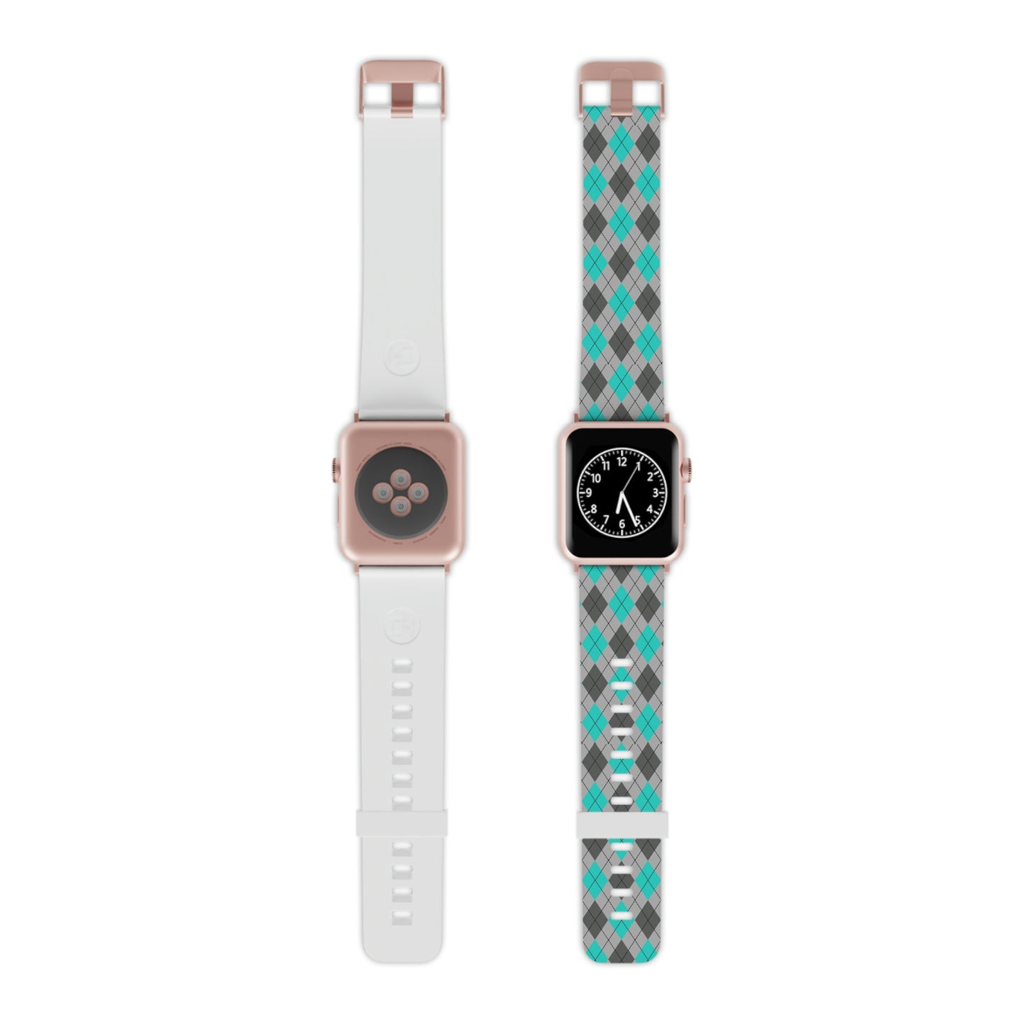 Blue and Gray Argyle Thermo Elastomer Watch Band for Apple Watch
