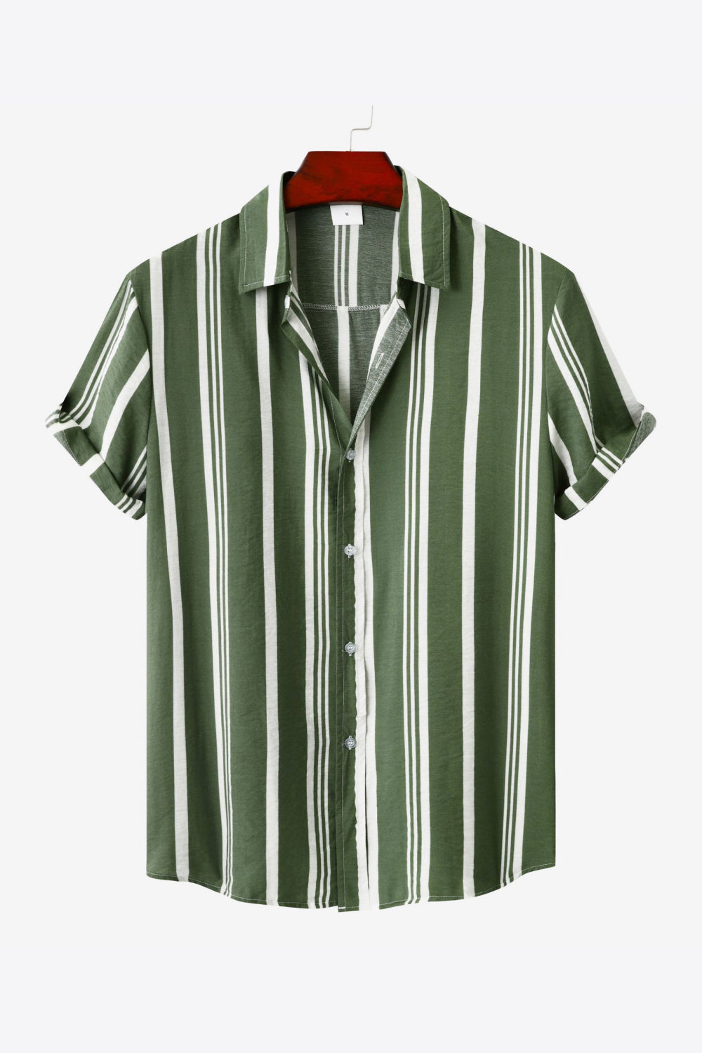 Striped Button-Up Short Sleeve Shirt