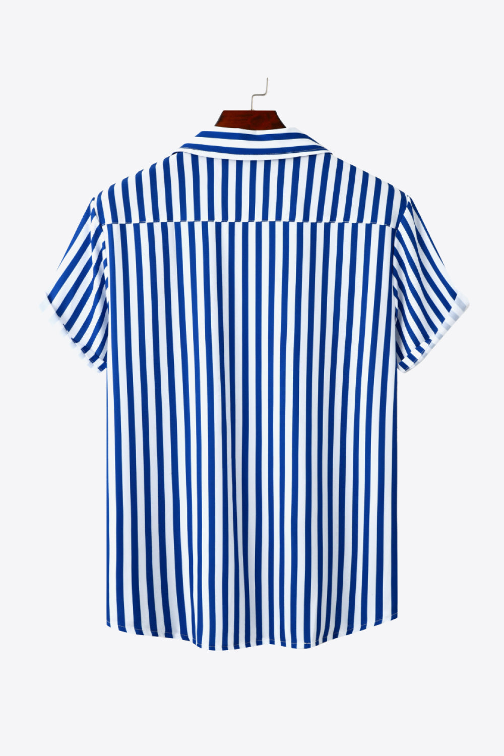 Full Size Striped Pocket Lapel Collar Shirt