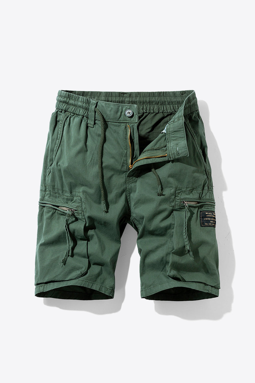 Graphic Drawstring Waist Cargo Shorts