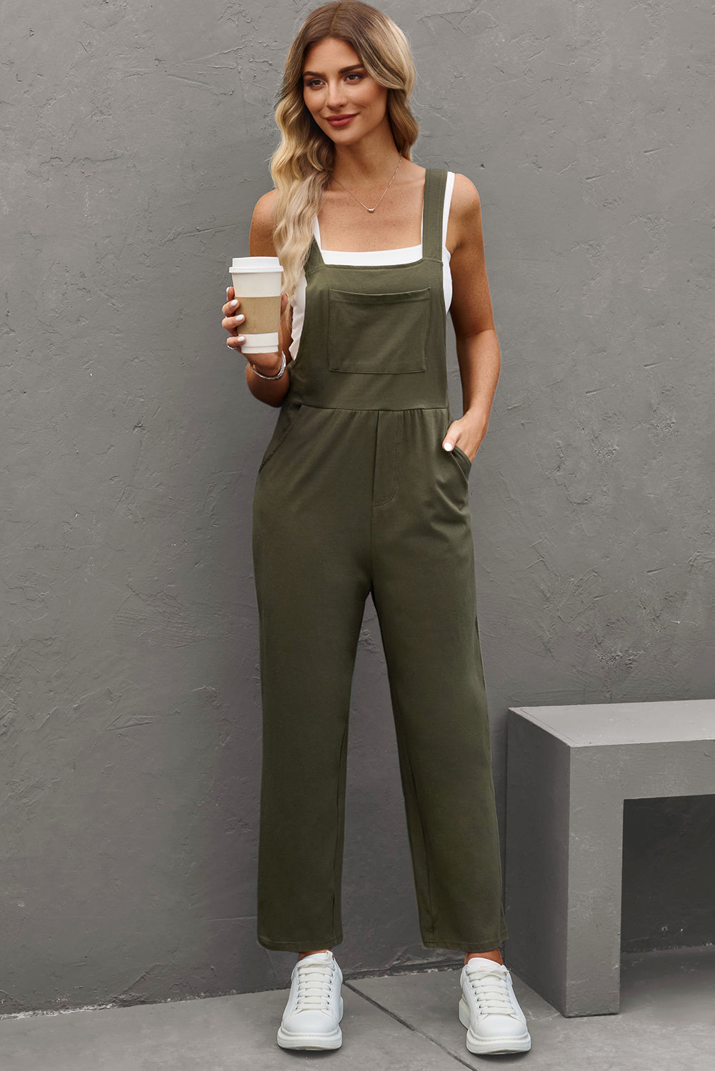 Straight Leg Overalls with Pockets