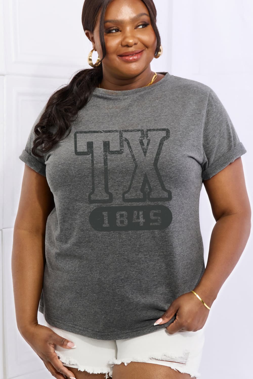 Simply Love Full Size TX 1845 Graphic Cotton Tee