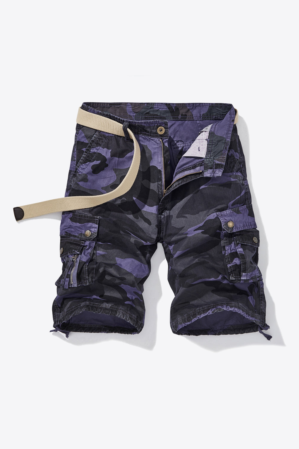 Camouflage Belted Cargo Shorts